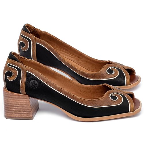 Peep Toe   Laranja Lima Shoes Salto de 5 cm em Couro Colorido - Codigo - 3860