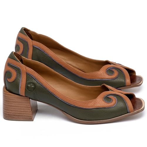 Peep Toe   Laranja Lima Shoes Salto de 5 cm em Couro Colorido - Codigo - 3860