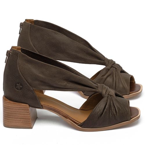 Sandália   Laranja Lima Shoes Classic Salto de 5 cm em Couro Café - Codigo - 3830