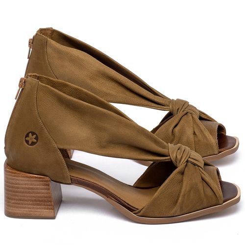 Sandália   Laranja Lima Shoes Classic Salto de 5 cm em Couro Caramelo - Codigo - 3830