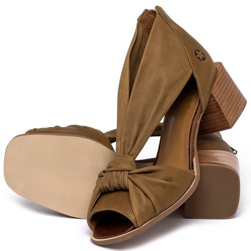 Sandália   Laranja Lima Shoes Classic Salto de 5 cm em Couro Caramelo - Codigo - 3830