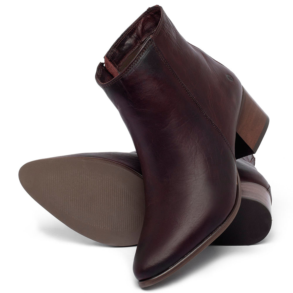 Bota cano shop curto vinho