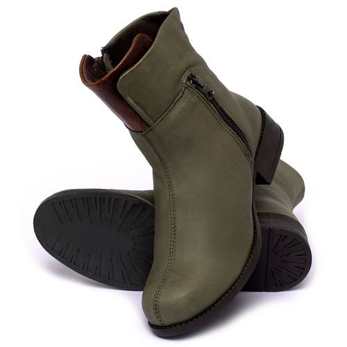 Bota   Cano Médio Salto de 3 cm em Couro Verde - Codigo - 141134