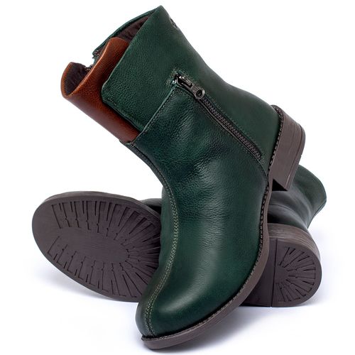 Bota   Cano Médio Salto de 3 cm em Couro Verde - Codigo - 141134