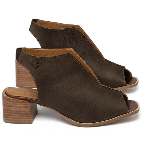 Sandália   Laranja Lima Shoes Classic Salto de 5 cm em Couro Café - Codigo - 3824