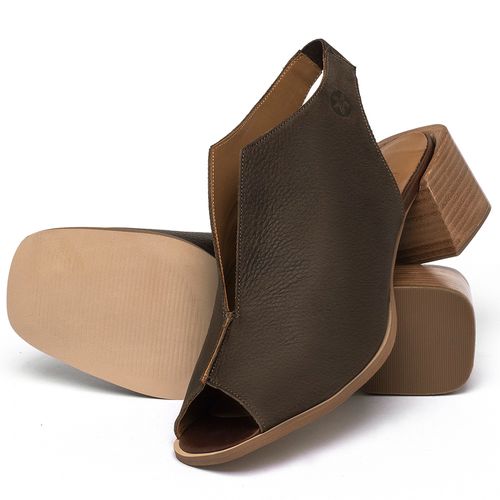 Sandália   Laranja Lima Shoes Classic Salto de 5 cm em Couro Café - Codigo - 3824