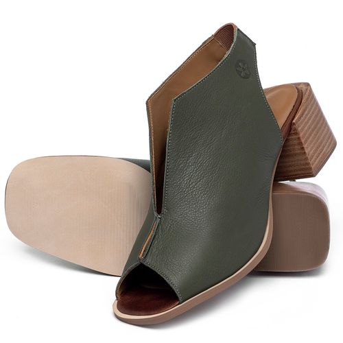 Sandália   Laranja Lima Shoes Classic Salto de 5 cm em Couro Verde - Codigo - 3824