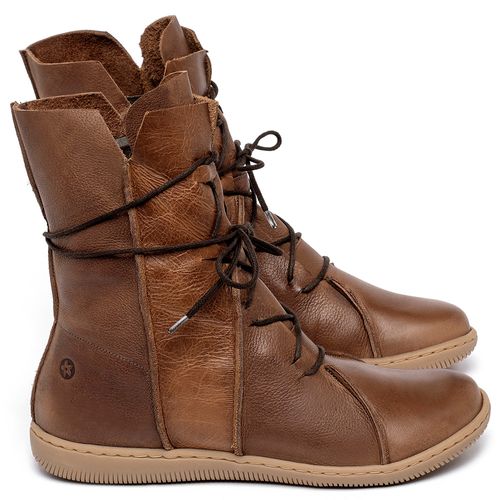 Flat   Boot em Couro Marrom - Codigo - 137324