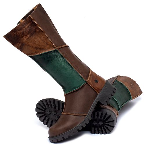 Bota   Cano Longo Salto de 4 cm em Couro Colorido - Codigo - 137252
