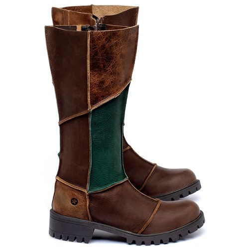 Bota   Cano Longo Salto de 4 cm em Couro Colorido - Codigo - 137252