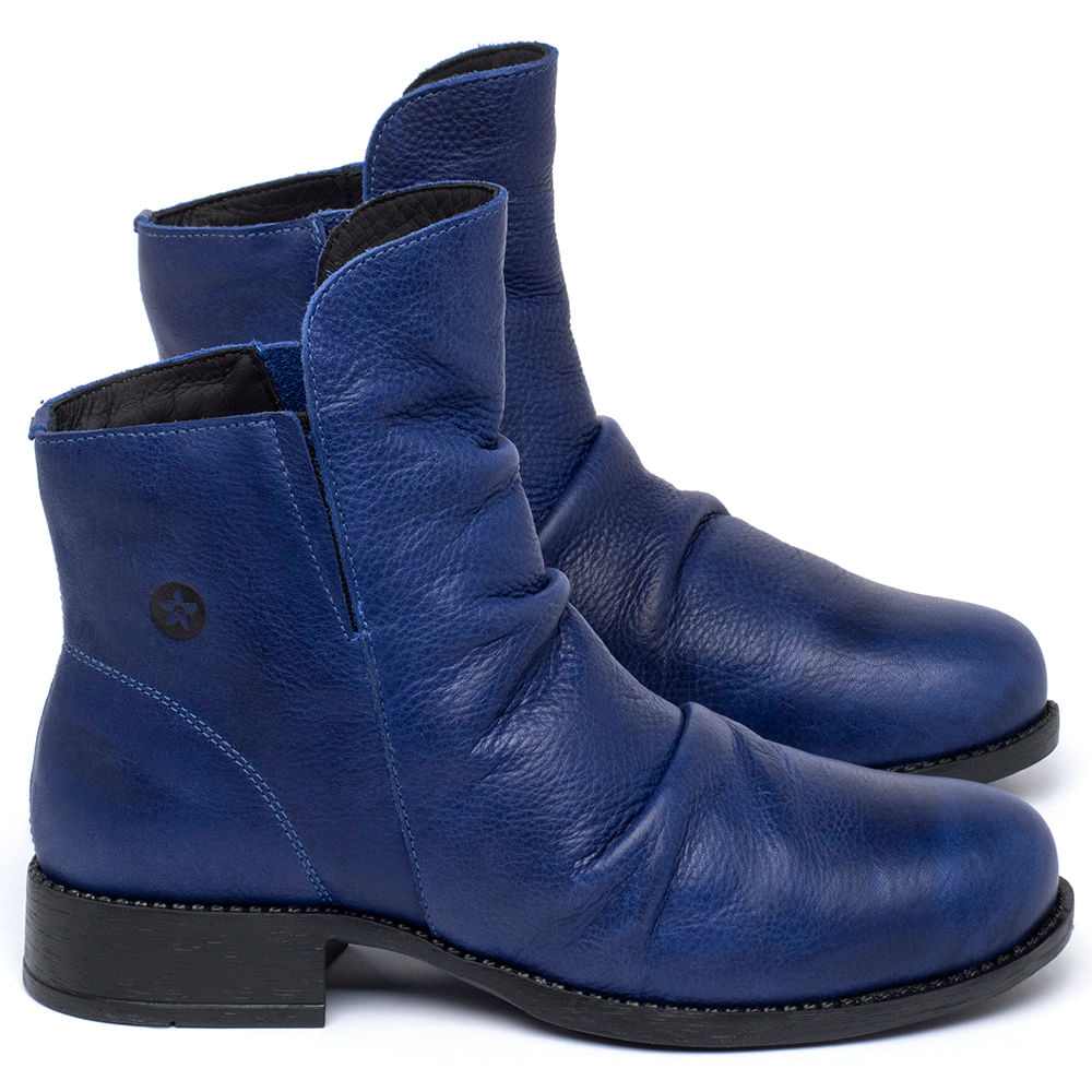 Bota cano curto azul cheap